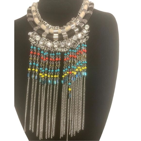 Fringe Statement Necklace - Picture 1 of 5
